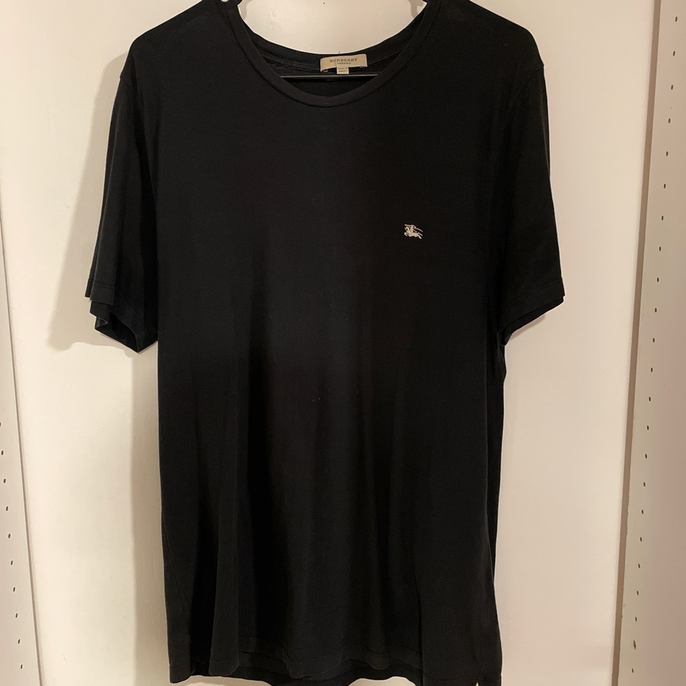 Burberry Men’s Black Short Sleeve Logo T-Shirt Large